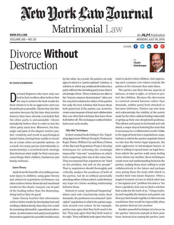 first page of Divorce Without Destruction