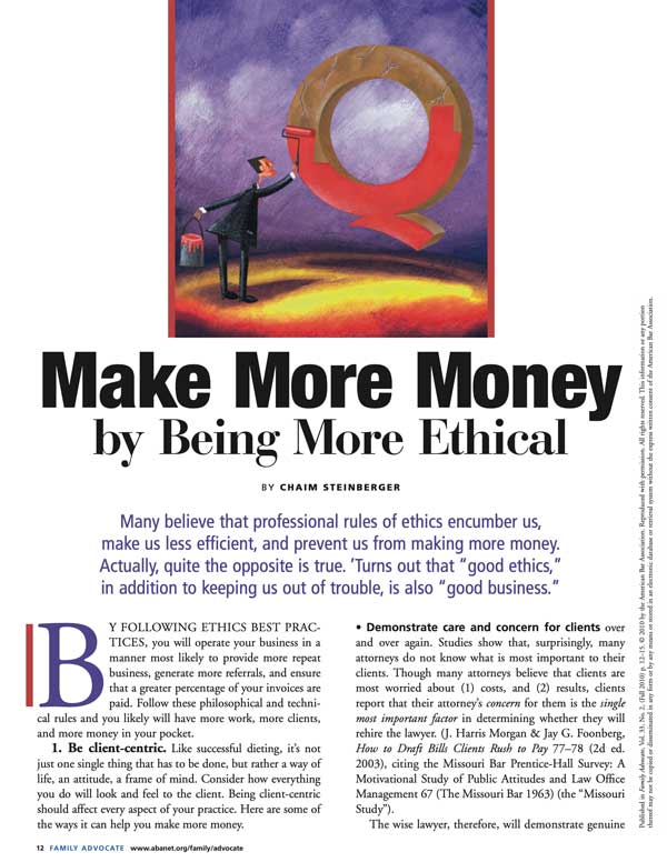 the first page of Make More Money by Being More Ethical